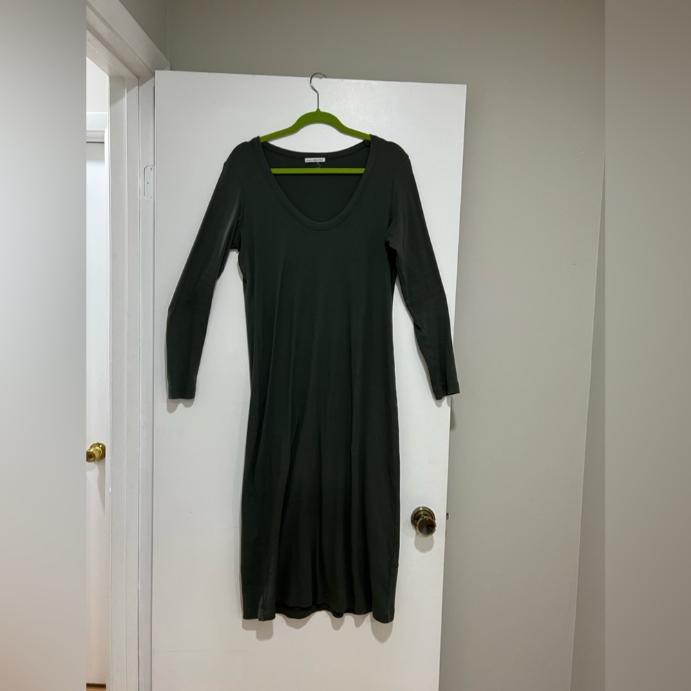 James Perse navy green maxi dress